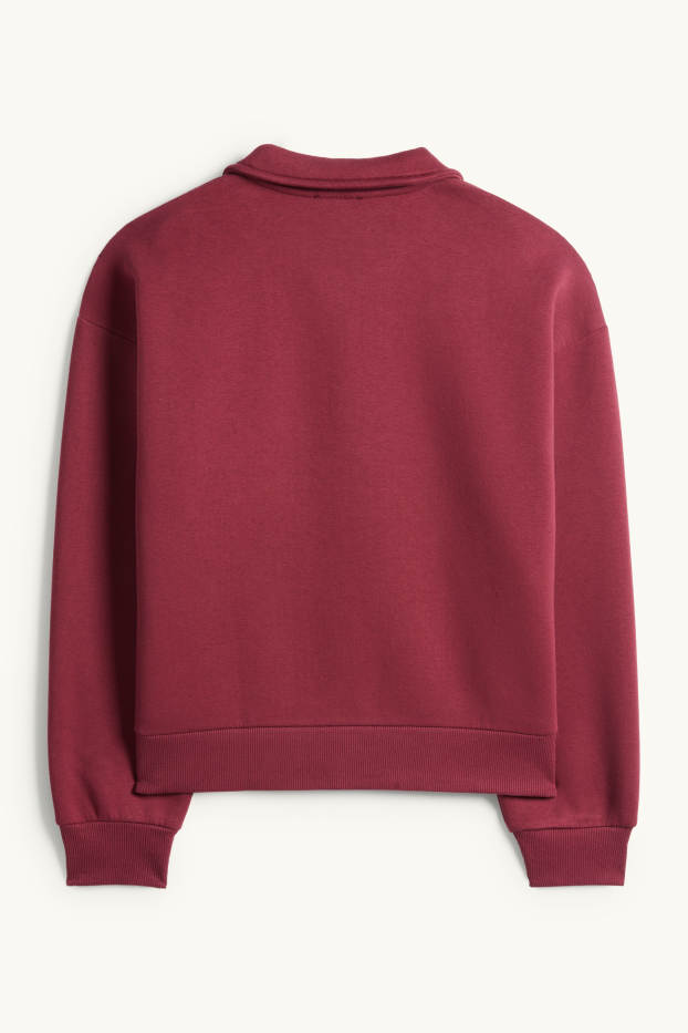 Femei - Bluză de molton - bordo