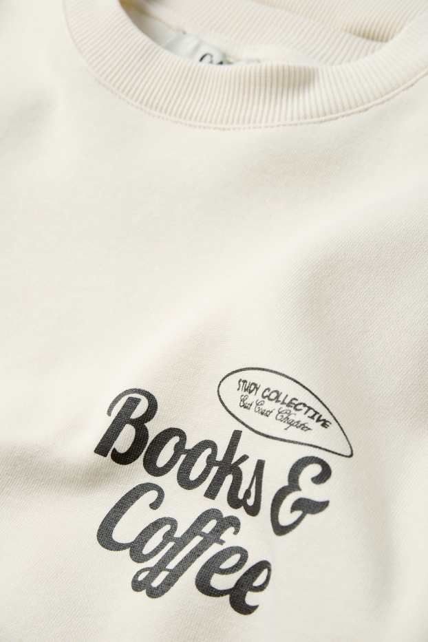 Women - Oversized sweatshirt - light beige