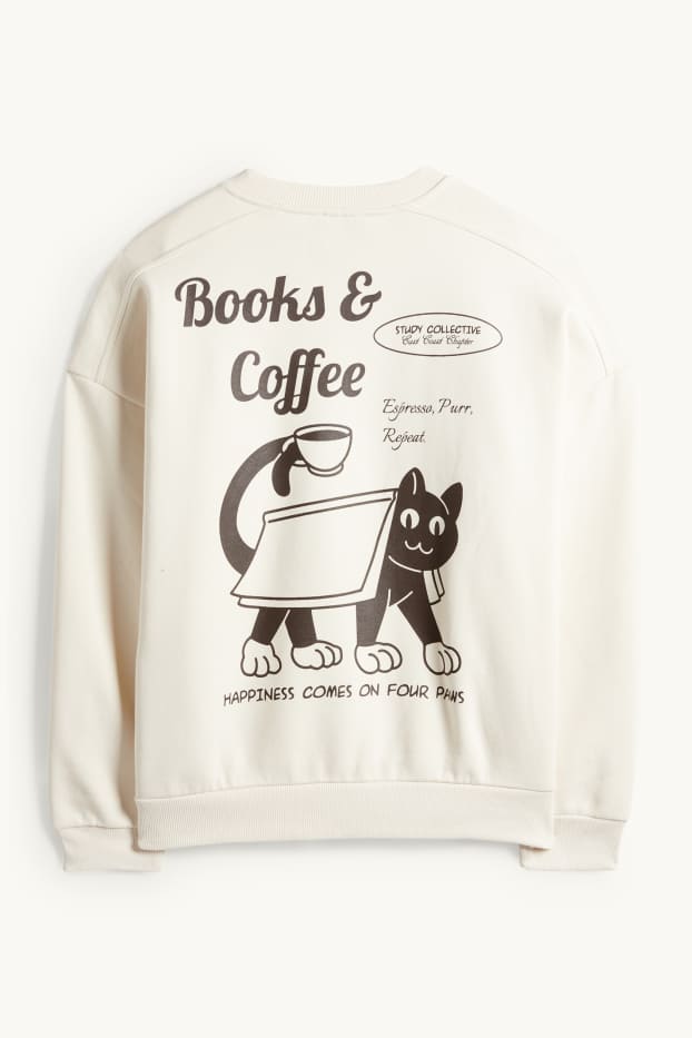 Women - Oversized sweatshirt - light beige