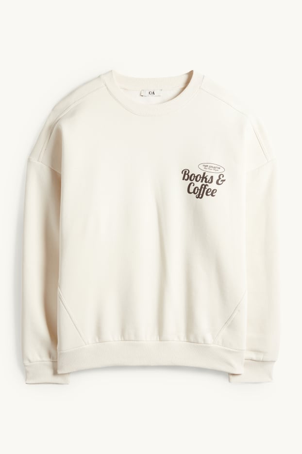 Women - Oversized sweatshirt - light beige