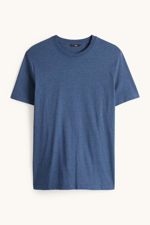 Men - T-shirt - regular fit - blue-melange