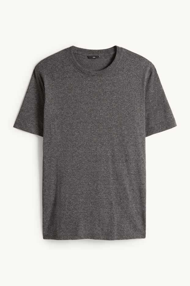 Men - T-shirt - regular fit - gray-melange