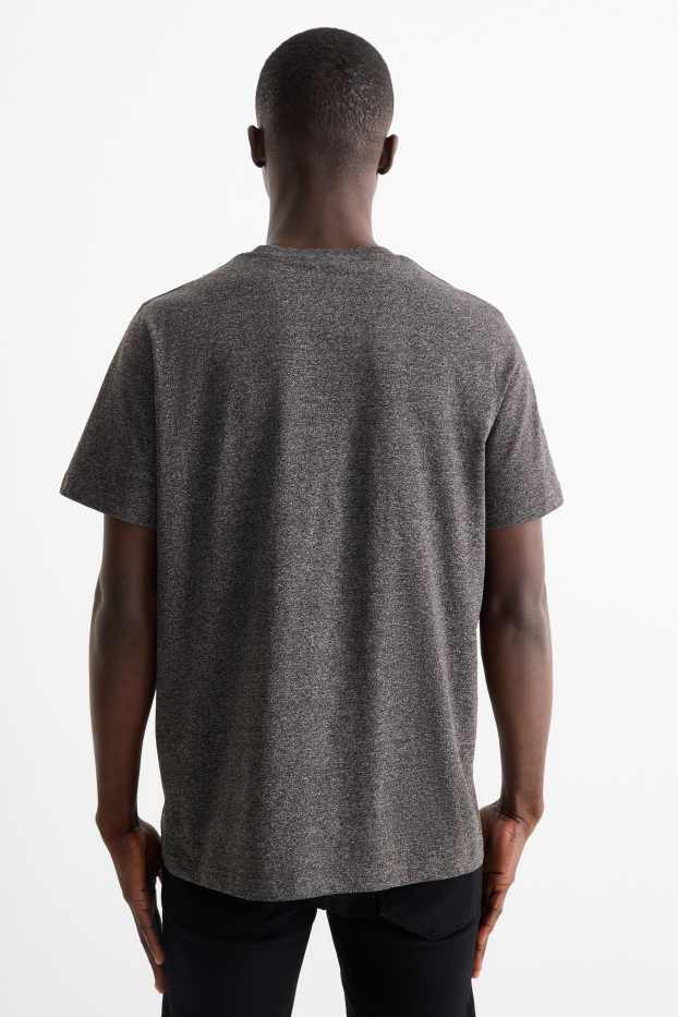 Men - T-shirt - regular fit - gray-melange