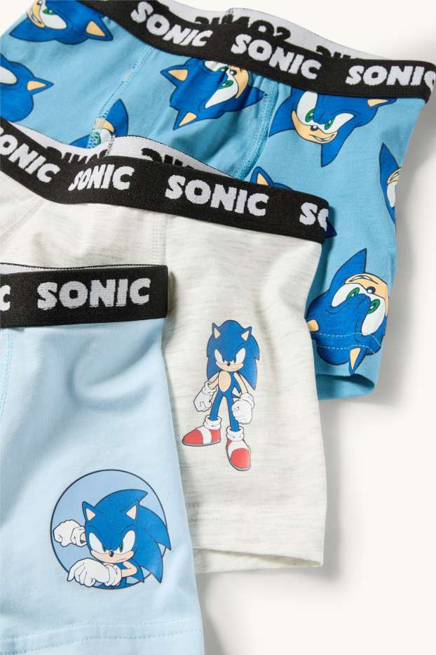 Bambini - Confezione da 3 - Sonic - boxer - azzurro