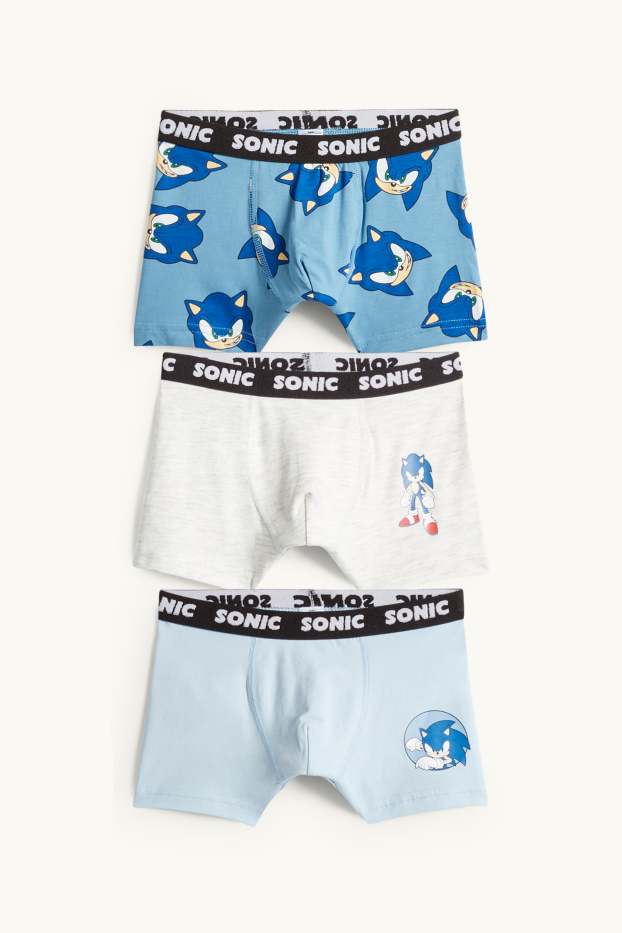 Bambini - Confezione da 3 - Sonic - boxer - azzurro