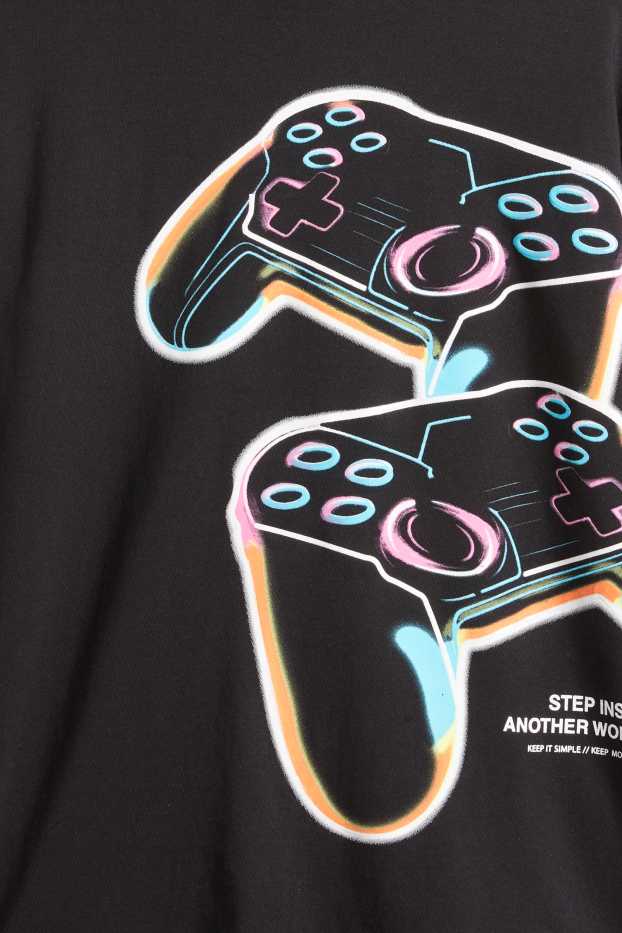 Kinderen: jongens - Set van 3 - gaming - T-shirt - zwart / wit