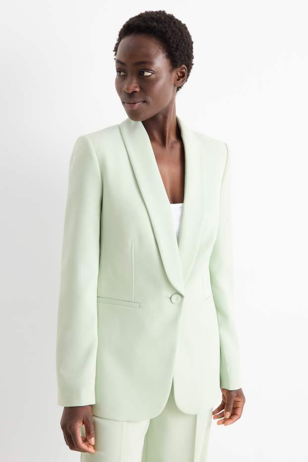 Femmes - Blazer long - regular fit - vert menthe
