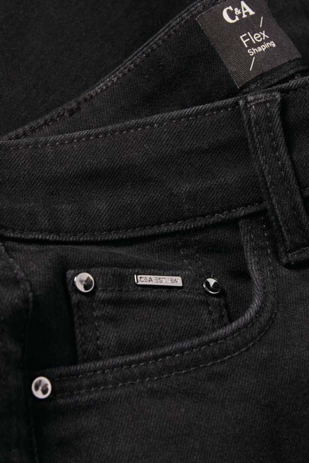 Femmes - Straight jean - mid waist - shaping jean - noir