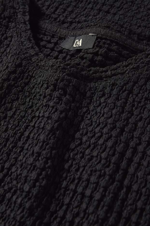 Femei - Tricou - regular fit - structurat - negru