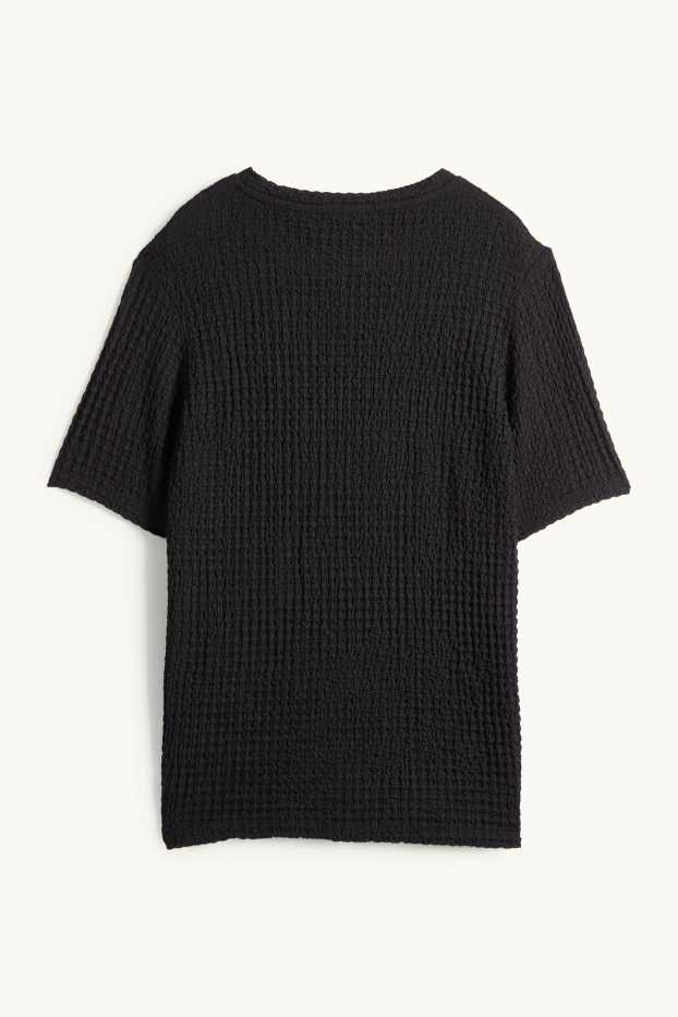 Femei - Tricou - regular fit - structurat - negru