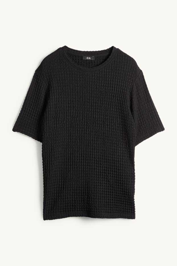 Femei - Tricou - regular fit - structurat - negru