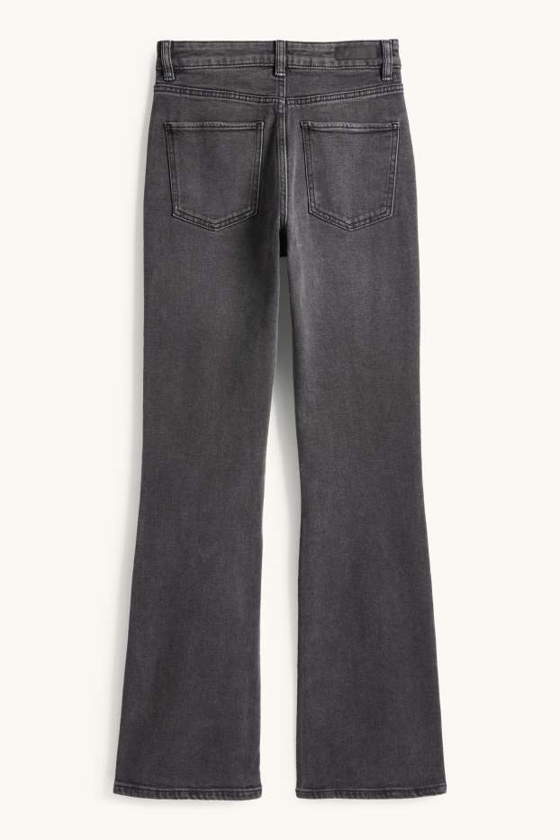 Damen - Bootcut Jeans - High Waist - dunkeljeansgrau