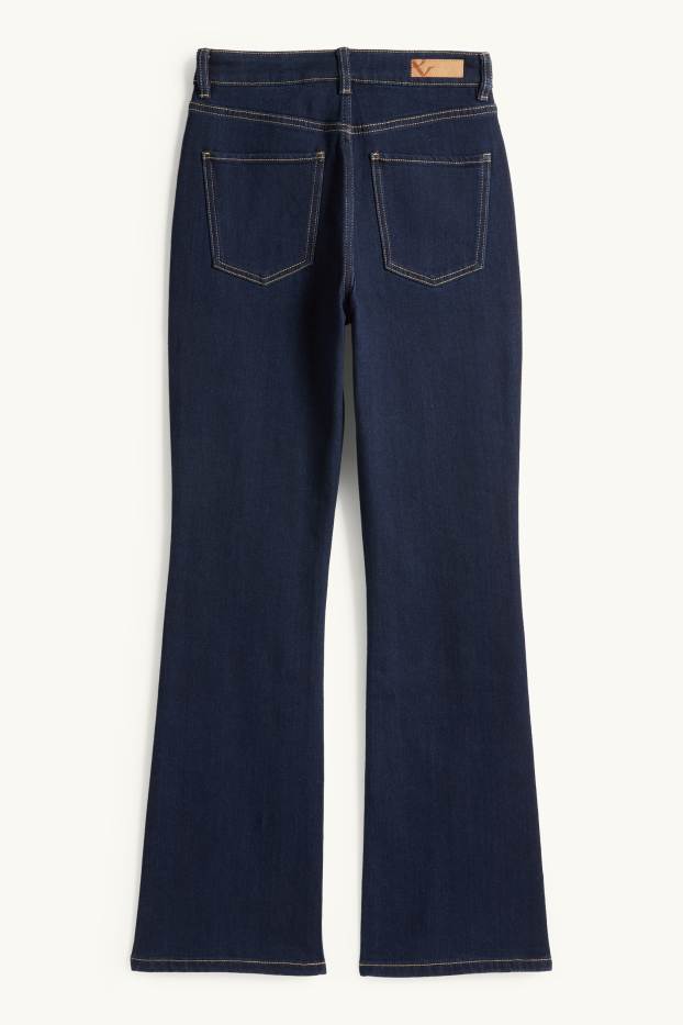 Damen - Bootcut Jeans - High Waist - dunkeljeansblau