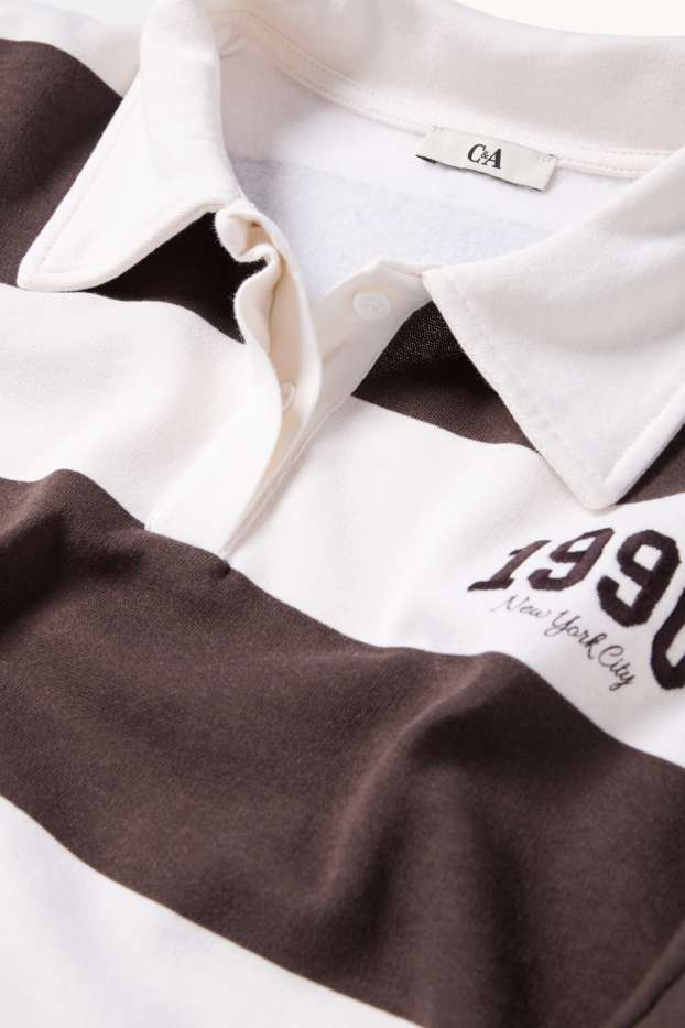 Dames - Sweatshirt - gestreept - bruin / beige