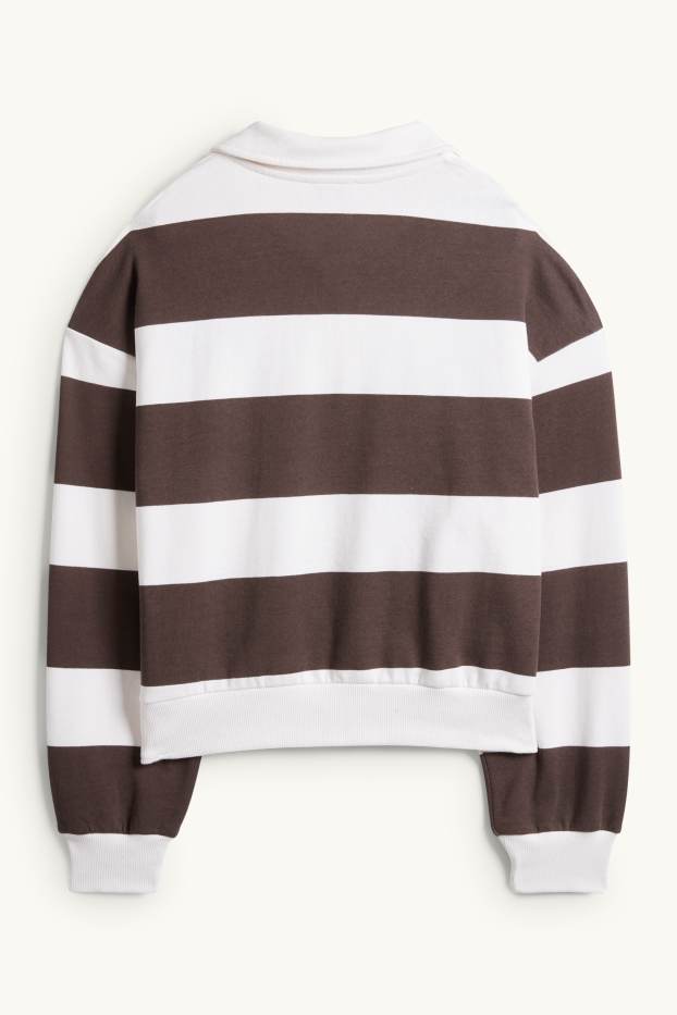 Dames - Sweatshirt - gestreept - bruin / beige