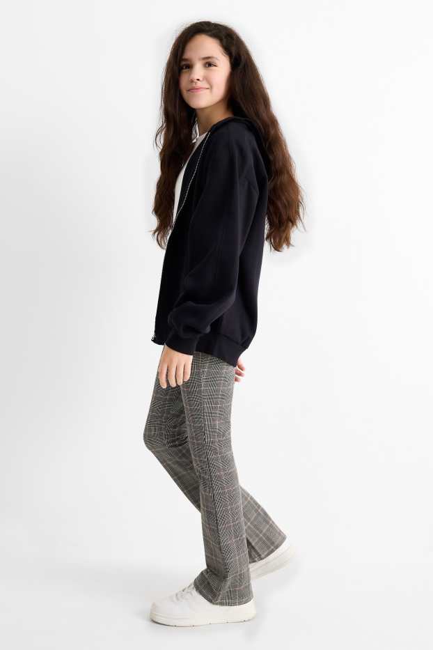 Enfants filles - Lot de 3 - leggings chauds de coupe évasée - noir