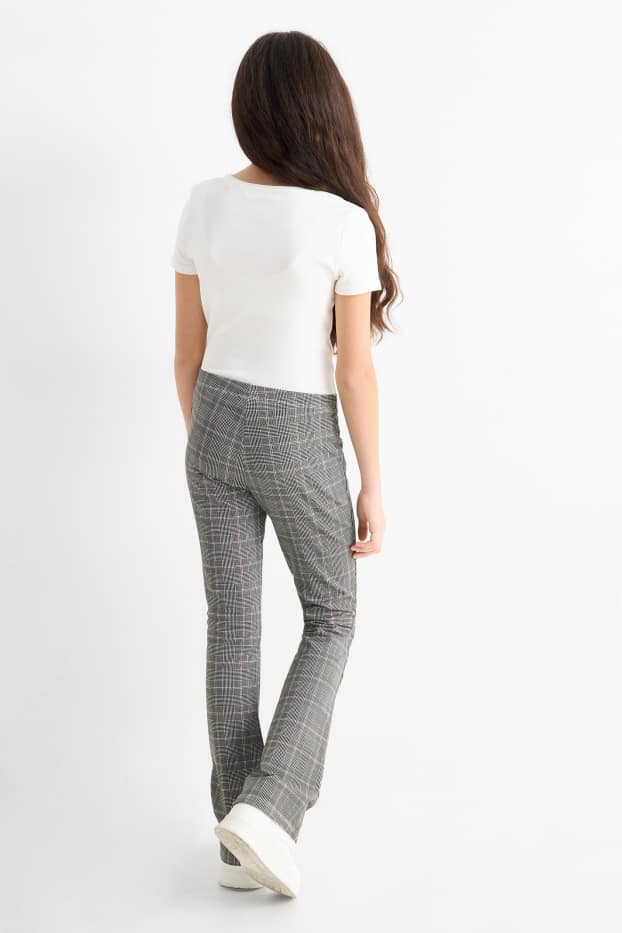 Enfants filles - Lot de 3 - leggings chauds de coupe évasée - noir