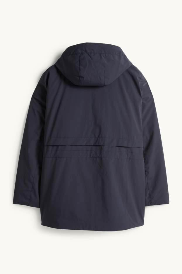 Damen - Jacke mit Kapuze - gefüttert - wasserabweisend - dunkelblau