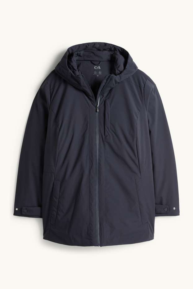 Damen - Jacke mit Kapuze - gefüttert - wasserabweisend - dunkelblau