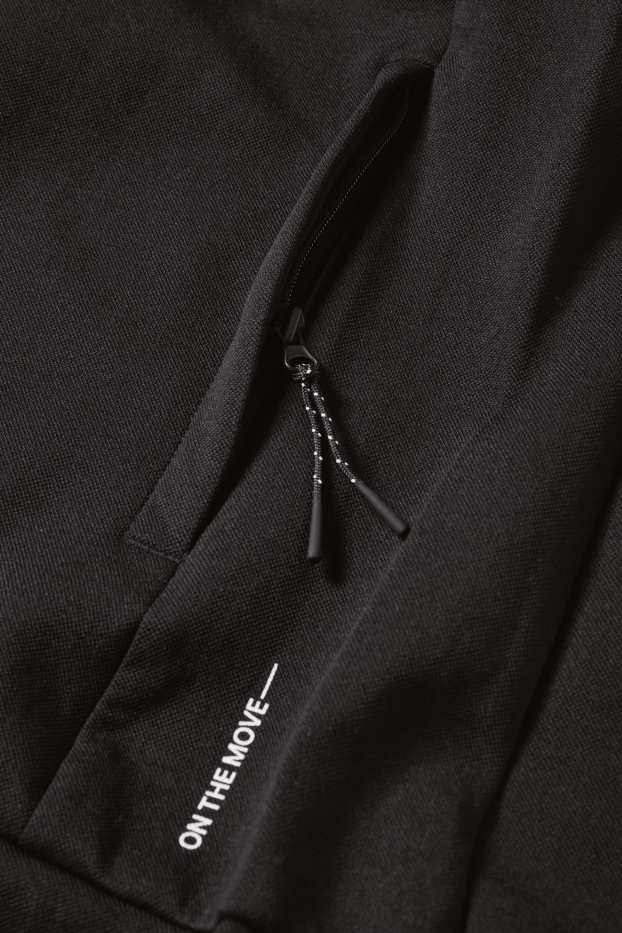 Heren - Sweatvest met capuchon - zwart