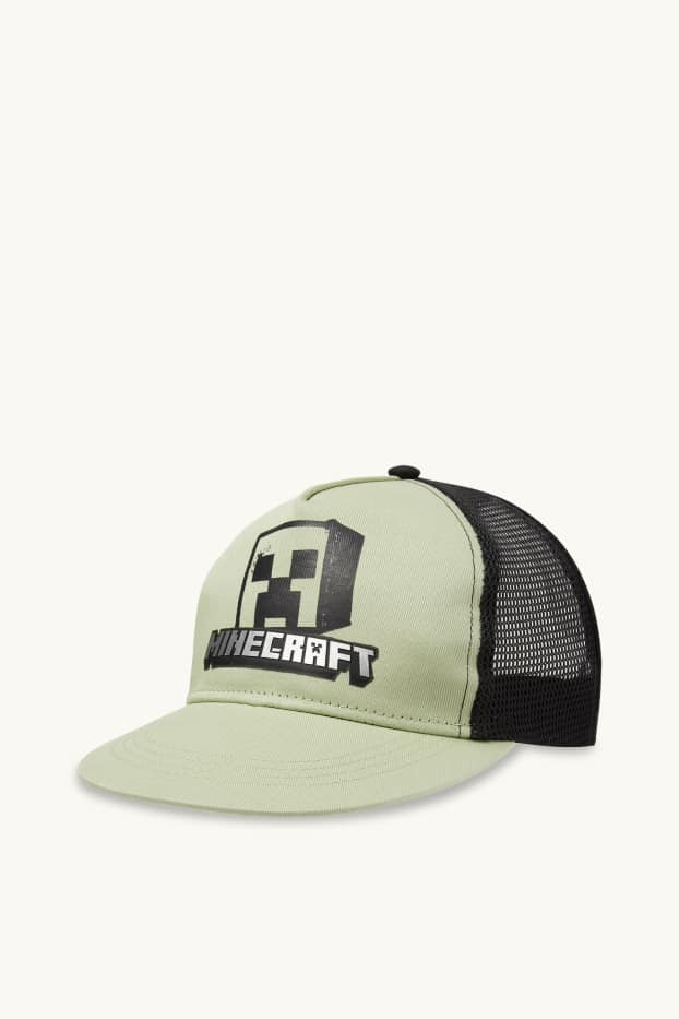 Enfants garçons - Minecraft - casquette de baseball - effet réfléchissant - vert clair