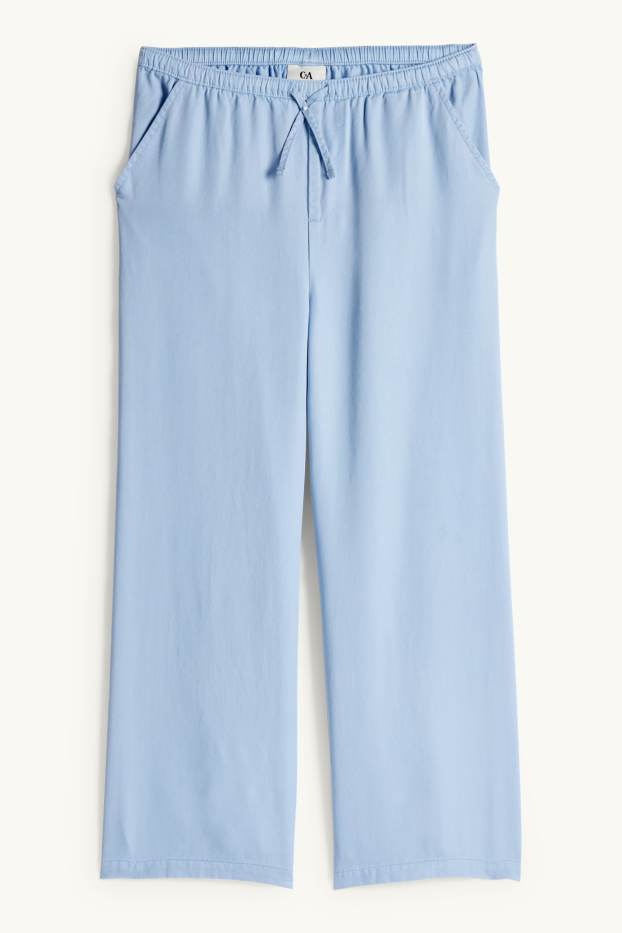 Enfants filles - Pantalon de toile - palazzo - bleu clair