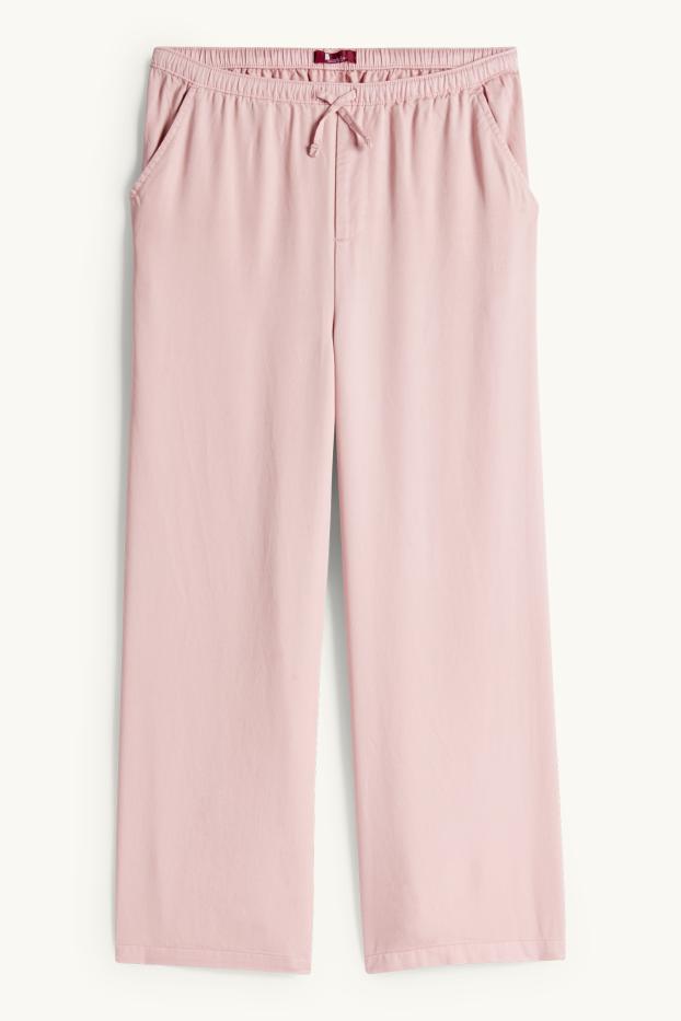 Enfants filles - Pantalon de toile - palazzo - rose