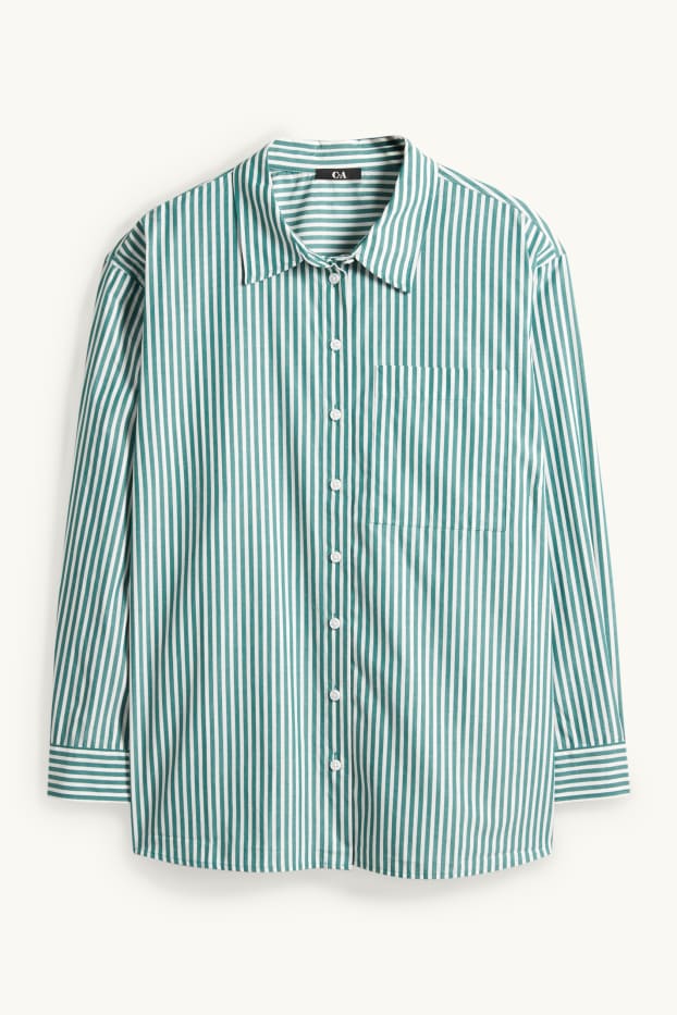 Femmes - Chemisier - à rayures - vert / blanc crème