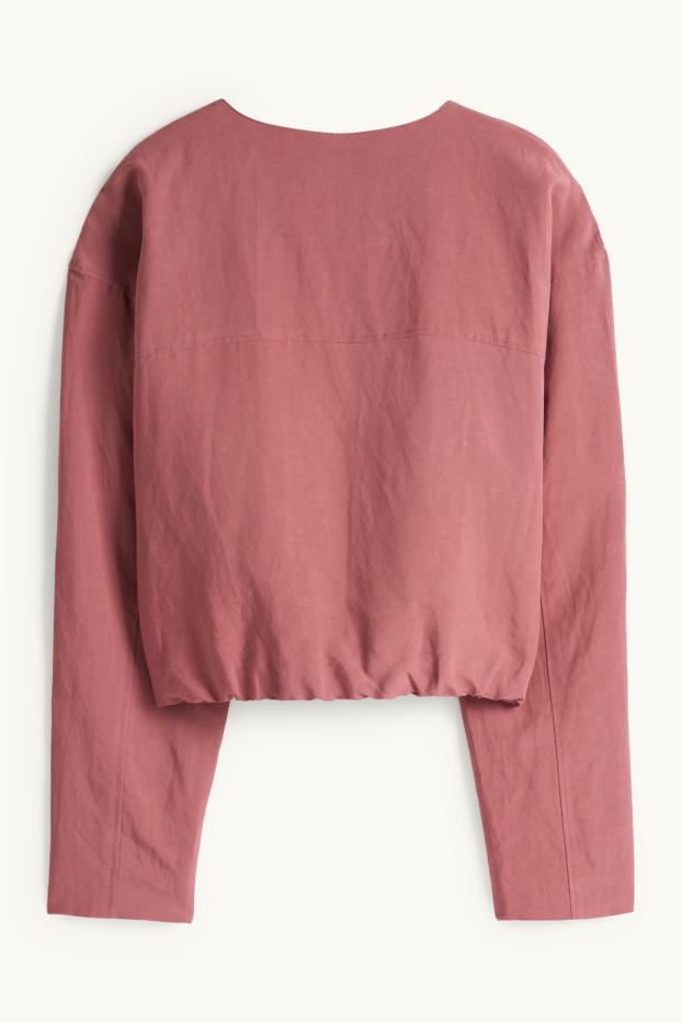 Damen - Blouson mit Leinen-Anteil - dunkelrosa