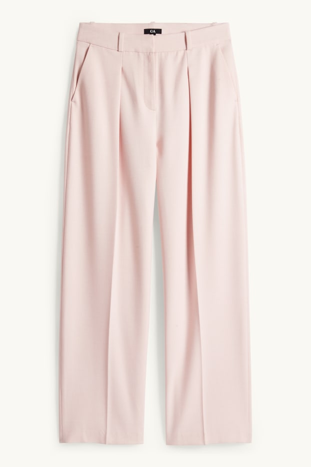 Femmes - Pantalon de bureau - high waist - regular fit - rose