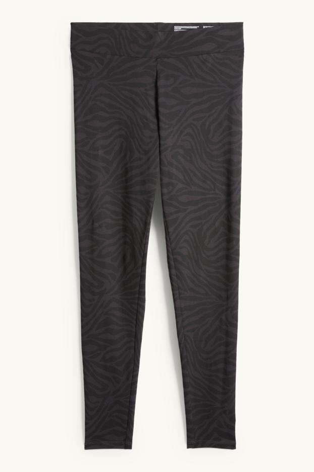 Damen - Leggings - gemustert - schwarz