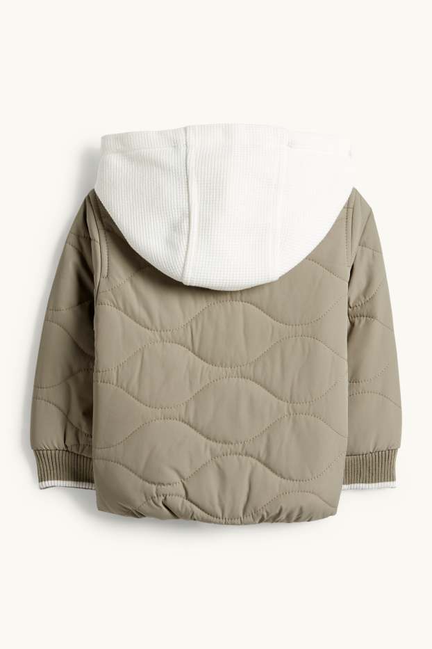 Baby Buben - Dino - Baby-Steppjacke mit Kapuze - khaki