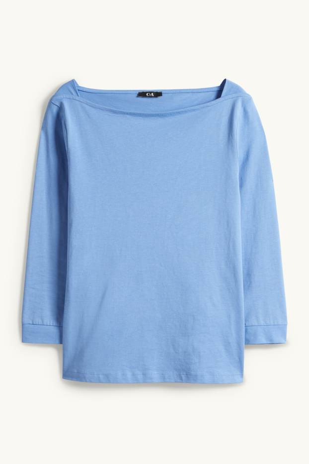Damen - Langarmshirt - Regular Fit - blau