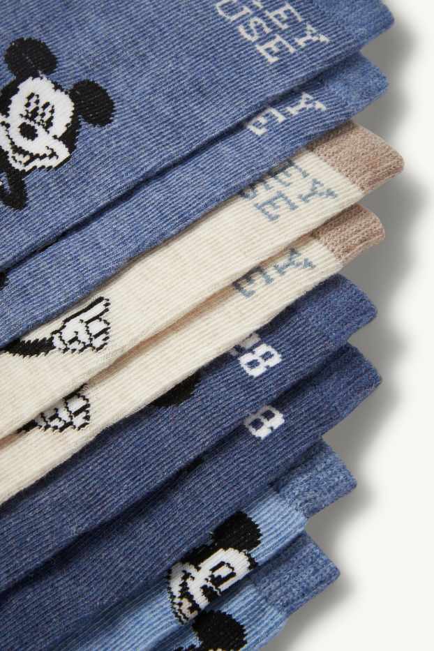 Unisex - Multipack 4er - Micky Maus - Baby-Socken mit Motiv - hellblau