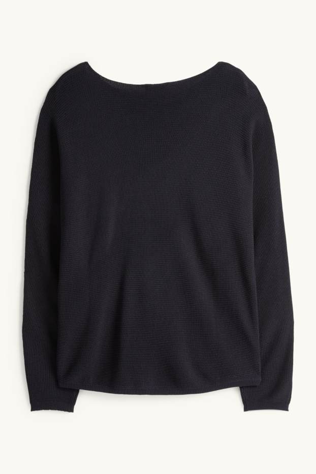 Femmes - Pull - finition côtelée - noir