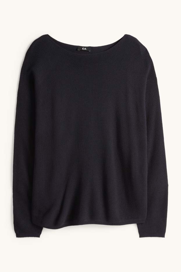 Femmes - Pull - finition côtelée - noir