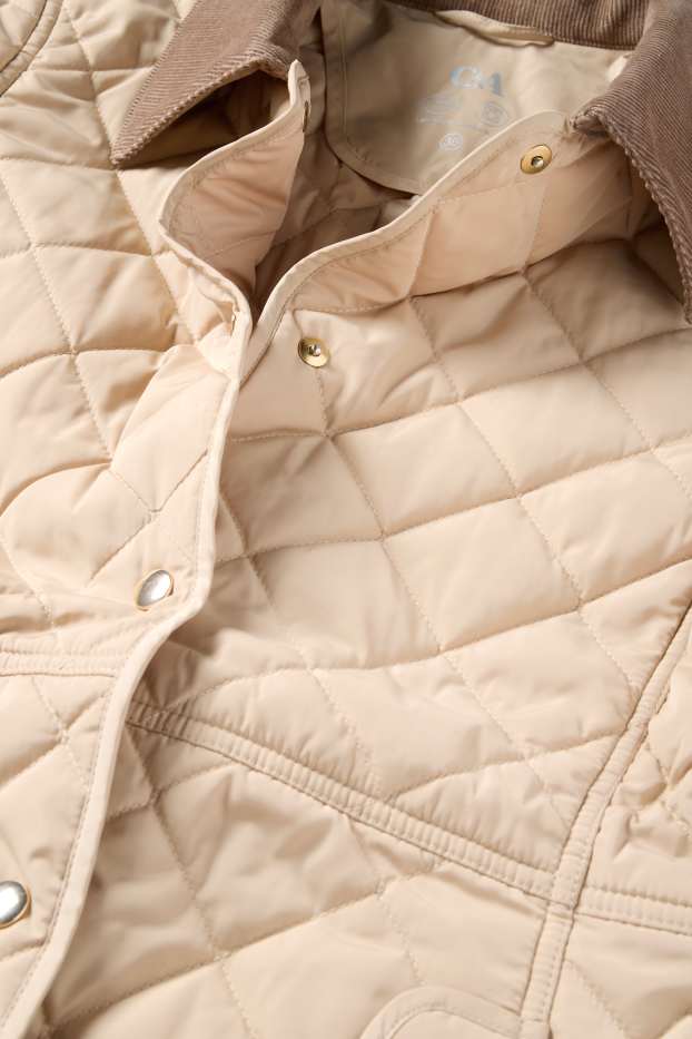 Women - Quilted jacket - beige