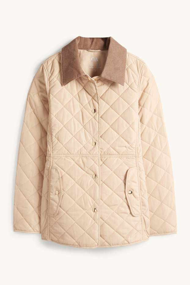 Women - Quilted jacket - beige