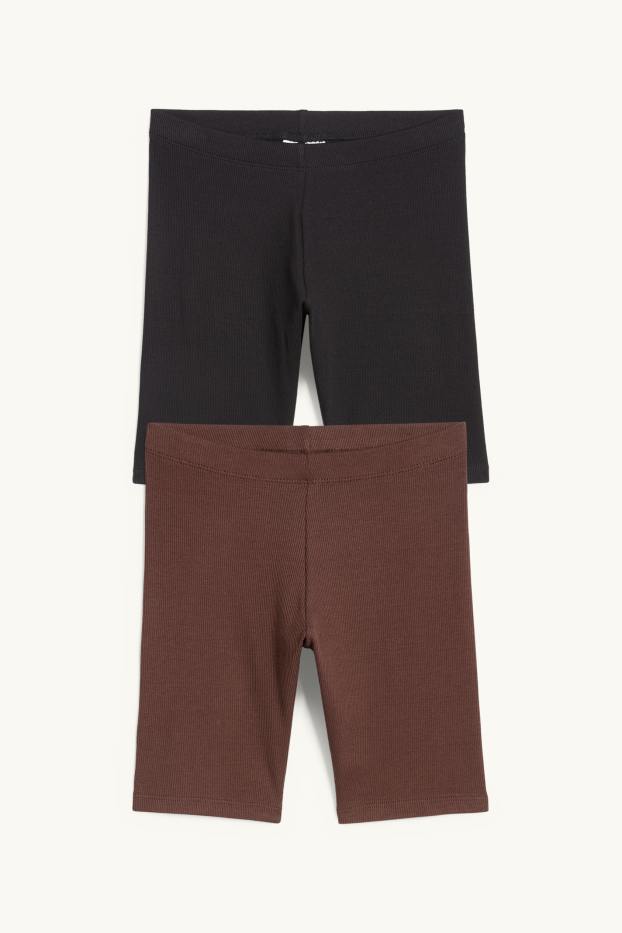 Nena - Paquet de 2 - pantalons ciclista - acanalats - negre