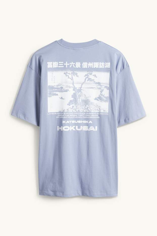 Bărbați - Tricou - relaxed fit - Katsushika Hokusai - albastru