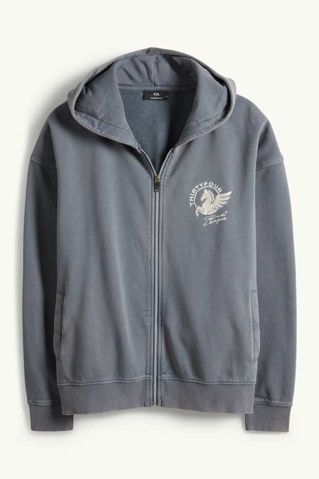 Heren - Sweatvest met capuchon - blauw