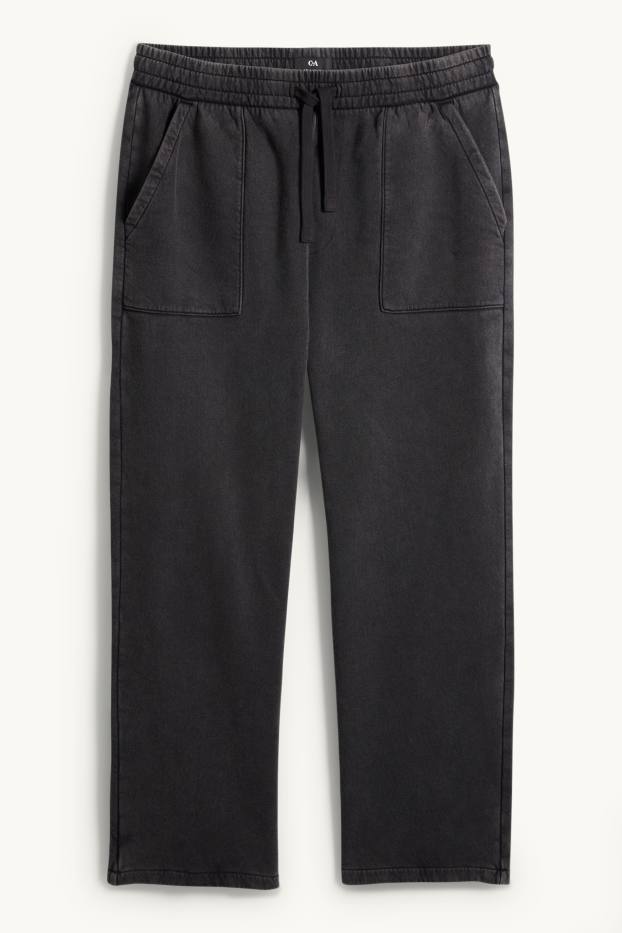 Pánské - Teplákové kalhoty - tmavošedá