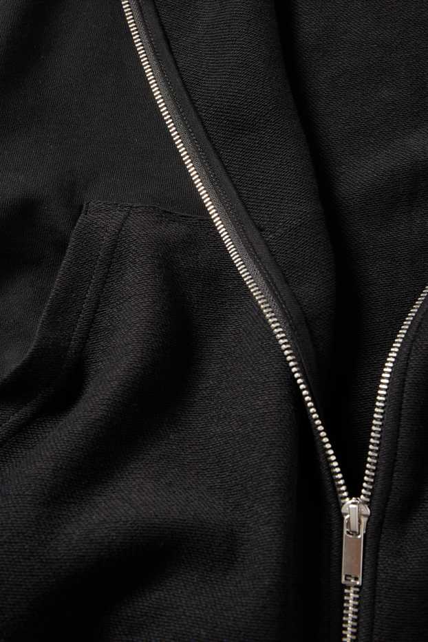 Uomo - Felpa con zip e cappuccio - nero