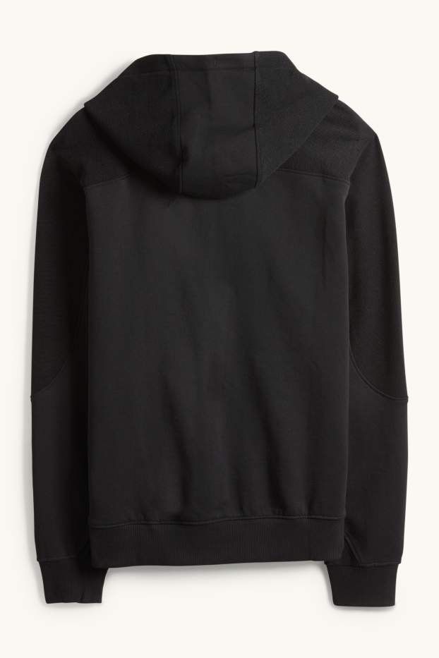 Uomo - Felpa con zip e cappuccio - nero