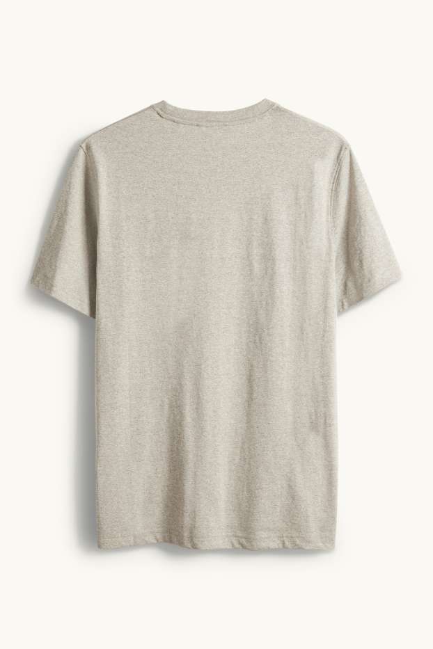 Men - T-shirt - regular fit - gray-melange