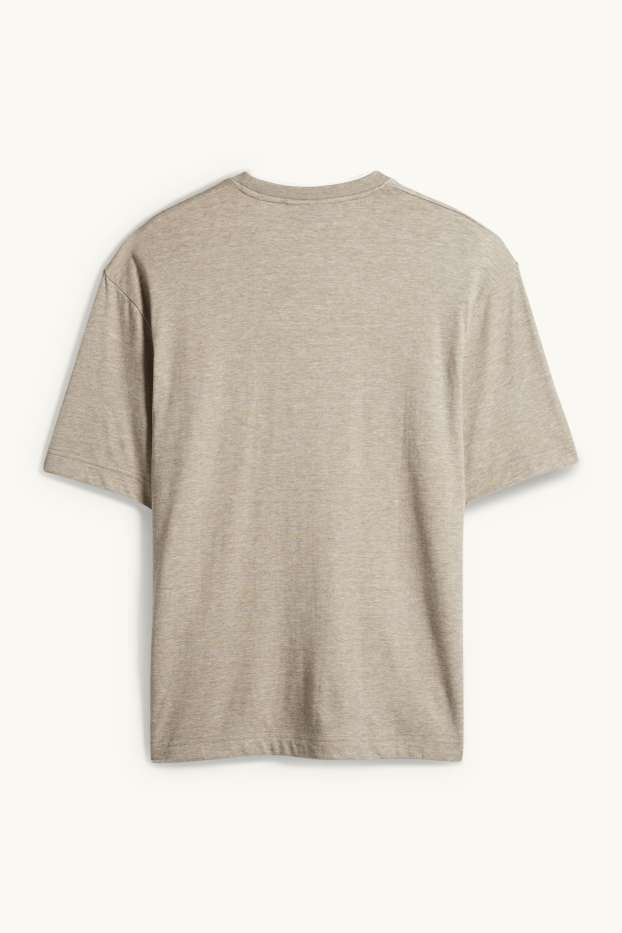 Hommes - T-shirt - relaxed fit - taupe