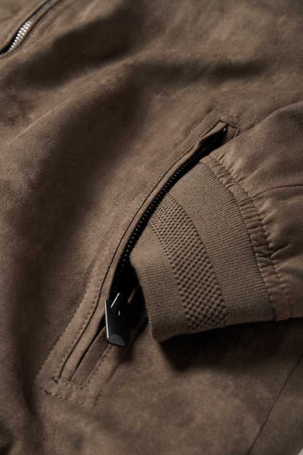 Hommes - Blouson - faux suède - marron