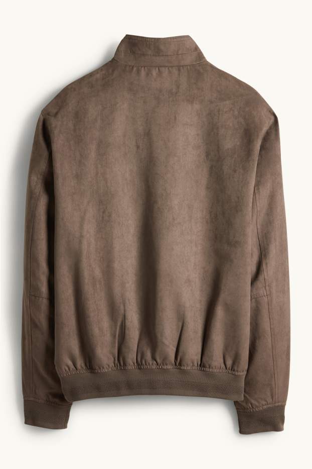 Hommes - Blouson - faux suède - marron