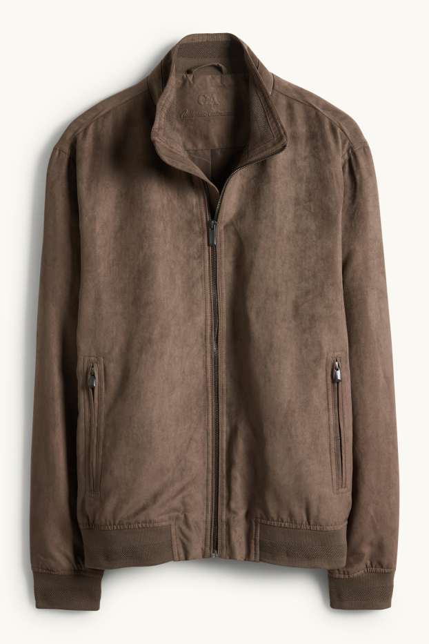 Hommes - Blouson - faux suède - marron