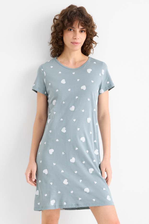 Dona - Camisa de dormir - estampada - turquesa